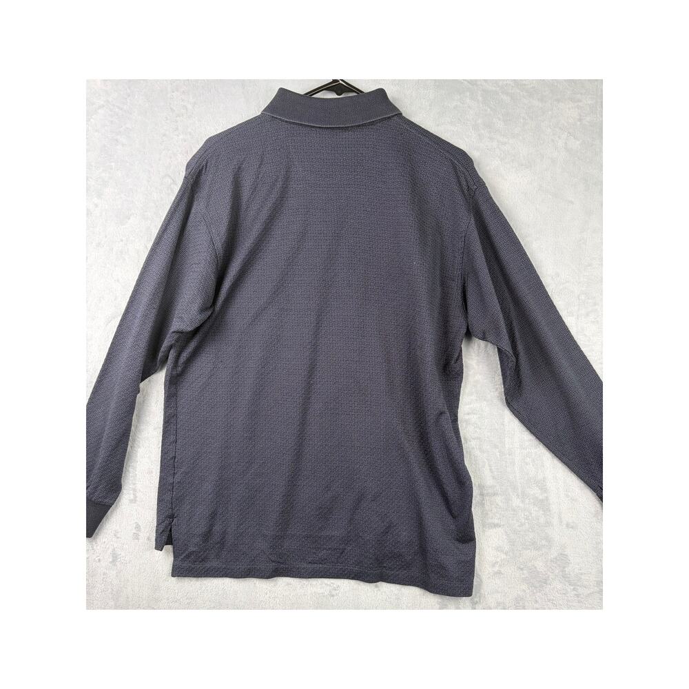 Burberry’s Blue Textured Polo - Size S - Long Sleeve Classic Luxury Style - Picture 7 of 8